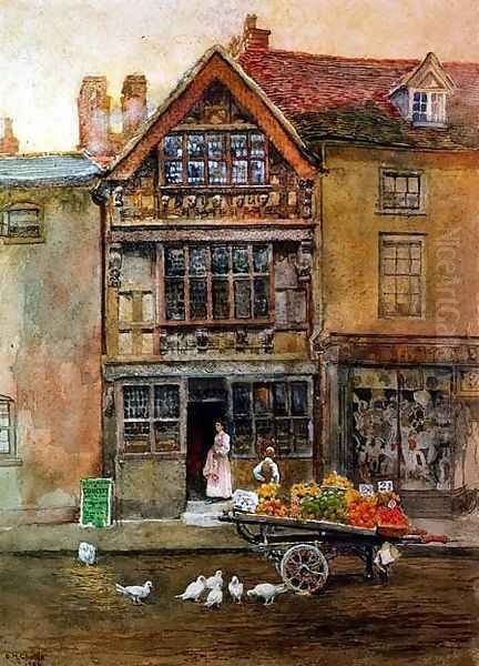 Harvard House, Stratford upon Avon Oil Painting by Elizabeth M. Chettle