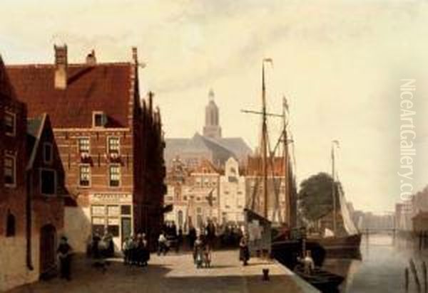 Summer In Alkmaar Oil Painting by Johannes Frederik Hulk, Snr.