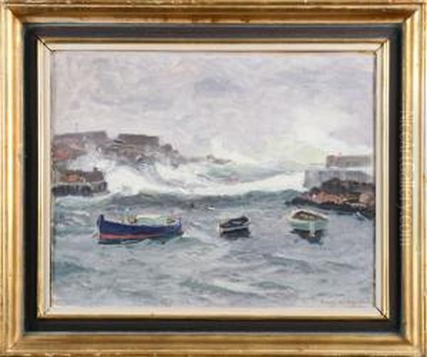 Havetbryter Oil Painting by Oscar Hullgren