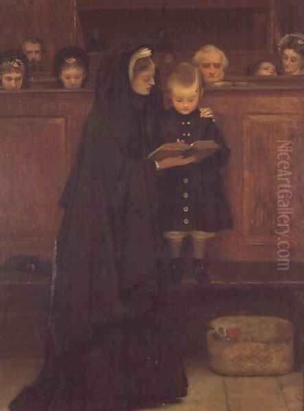 In Church, 1869 Oil Painting by Claude Andrew Calthrop