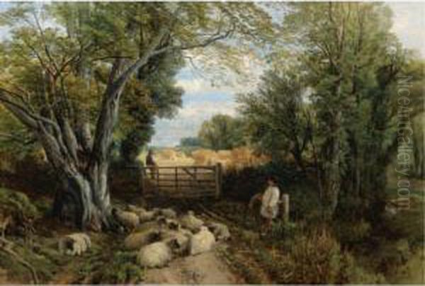 Landscape In Wales Oil Painting by Frederick William Hulme