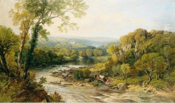 Barden Tower On The Wharfe, Yorkshire Oil Painting by Frederick William Hulme