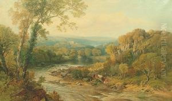 Bardon Tower, On The Wharfe, Yorkshire Oil Painting by Frederick William Hulme