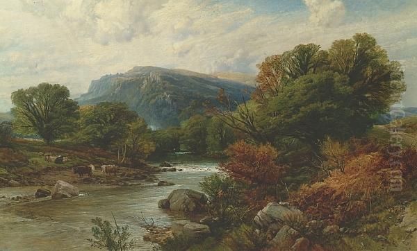 On The Llugwy, Vale Of Bettws, North Wales Oil Painting by Frederick William Hulme