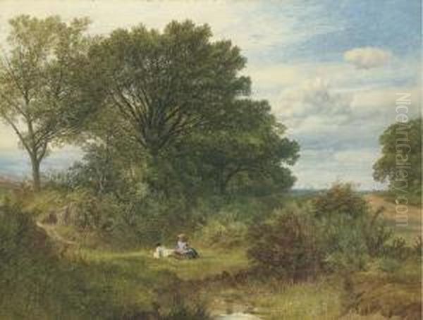 Near The Common, Woking, Surrey Oil Painting by Frederick William Hulme