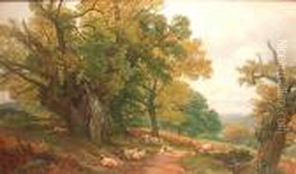 A Surrey Landscape Oil Painting by Frederick William Hulme