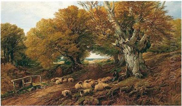 The Sere And Yellow Leaf Oil Painting by Frederick William Hulme