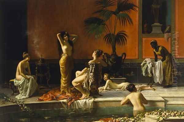 Pompeian Bath Oil Painting by Niccolo Cecconi