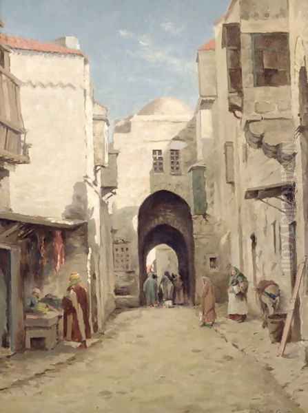 A Street in Jerusalem Oil Painting by Percy Robert Craft