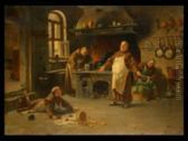 In Der Klosterkuche Oil Painting by Adolf Humborg