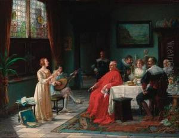 The Recital Oil Painting by Adolf Humborg