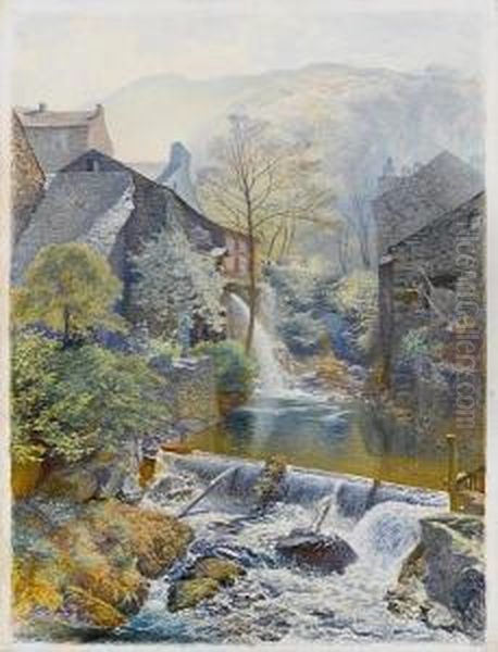 Ambleside Mill Oil Painting by Alfred William Hunt