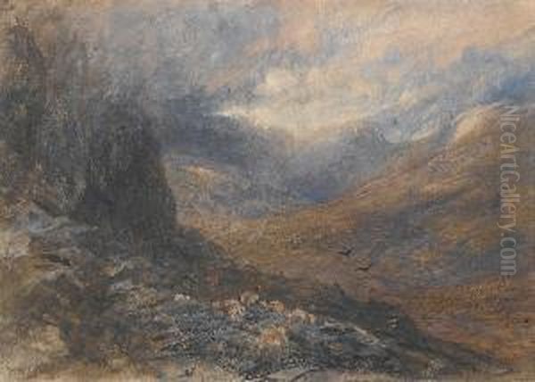 Flynnon Llugwy, Penyrhelgi Summit, Wales Oil Painting by Alfred William Hunt