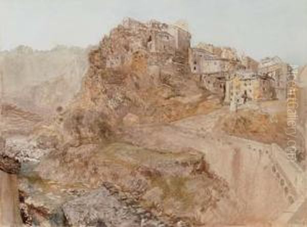 Corte, Corsica Oil Painting by Alfred William Hunt