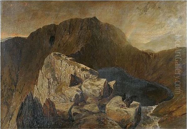 Striding Edge, Helvellyn Oil Painting by Alfred William Hunt