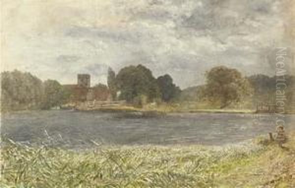 Goring Lock, Stormy Day Oil Painting by Alfred William Hunt