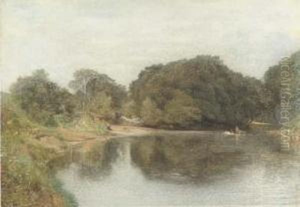 A Mill On The Coquet, Northumberland Oil Painting by Alfred William Hunt