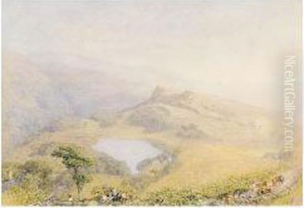 Easedale Tarn Oil Painting by Alfred William Hunt