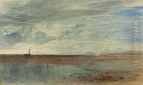 Lancaster Sands Oil Painting by Alfred William Hunt