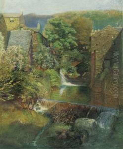 Ambleside Mill Oil Painting by Alfred William Hunt