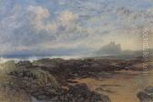 Bamburgh Castle At Twilight Oil Painting by Alfred William Hunt