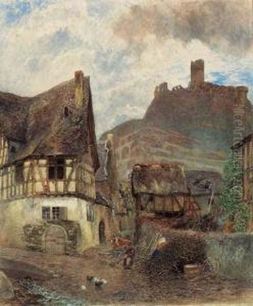 Cochem On The Mosel Oil Painting by Alfred William Hunt