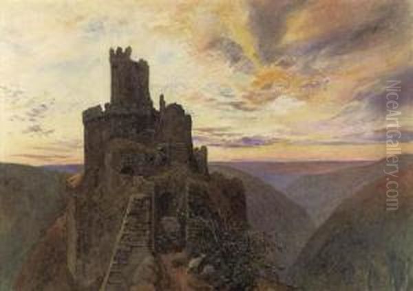 Ehrenburg On The Mosel Oil Painting by Alfred William Hunt