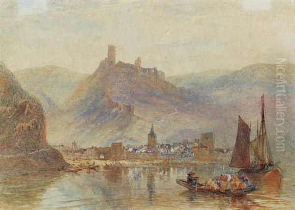 Alken On The Mosel Oil Painting by Alfred William Hunt