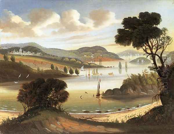 West Point on the Hudson River Oil Painting by Thomas Chambers