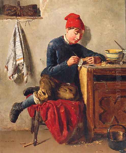 The Young Model Maker Oil Painting by Thomas Chambers