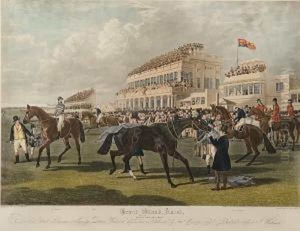 The Grandstand At Ascot Oil Painting by Charles Hunt