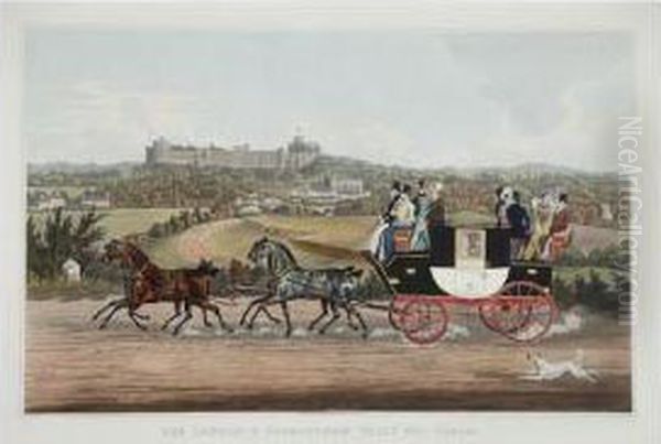 Thelondon And Birmingham Tally Ho! Coach Oil Painting by Charles Hunt