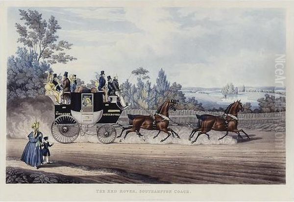 Thered Rover, 
Southhampton Coach Oil Painting by Charles Hunt