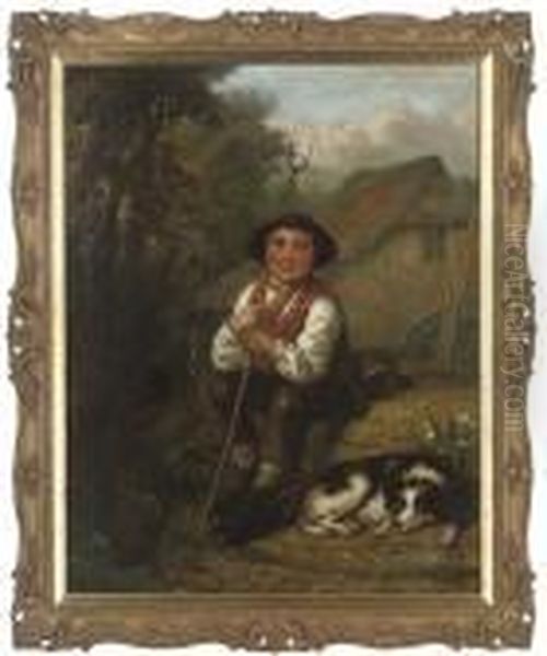 The Young Farmhand Oil Painting by Charles Hunt