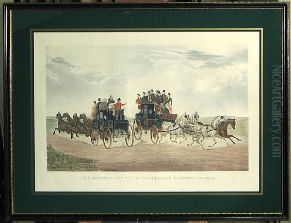 The Brighton Day Mails, Passing Overhookwood Common Oil Painting by Charles Hunt