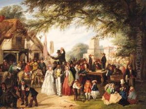 The Village Fair Oil Painting by Charles Hunt