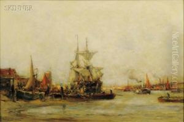 Harbor View Oil Painting by Edward Aubrey Hunt