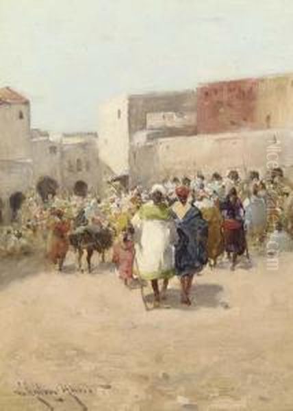 The Souk Oil Painting by Edward Aubrey Hunt