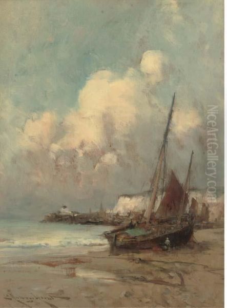 On The Coast, Normandy Oil Painting by Edward Aubrey Hunt