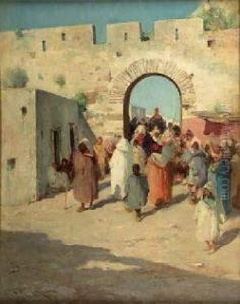 Gate Of The Town Oil Painting by Edward Aubrey Hunt