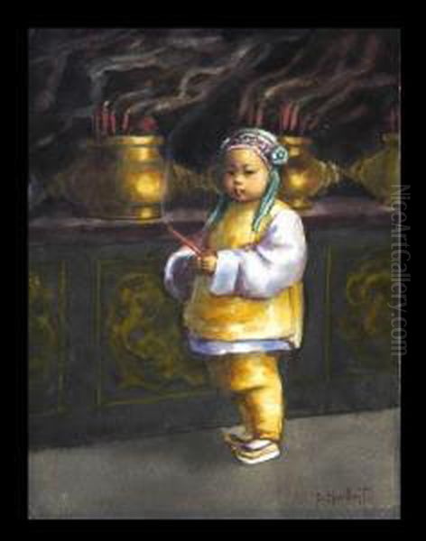 Child With Joss Stick by Esther Anna Hunt