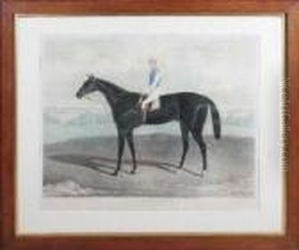 A Portrait Of The Race Horse Tim Whissler By Van Galen Out Ofsybil Oil Painting by Charles, Hunt Jnr.