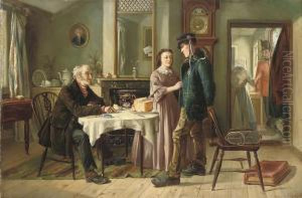 The Soldier's Departure Oil Painting by Charles, Hunt Jnr.