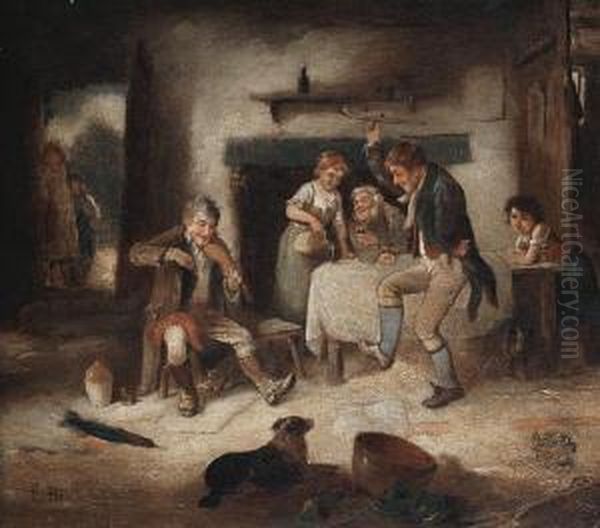 The Irish Jig Oil Painting by Charles, Hunt Jnr.