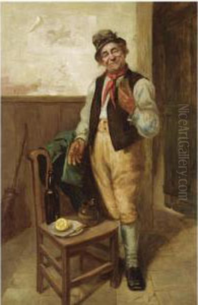 The Connoisseur Oil Painting by Charles, Hunt Jnr.