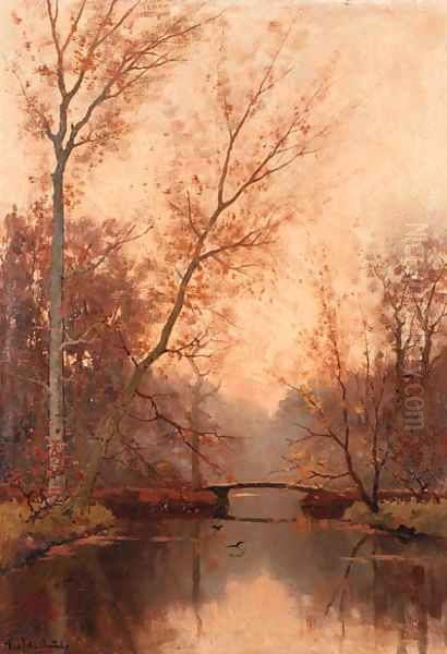 In het Haagsche Bos Oil Painting by Fredericus Jacobus Van Rossum Chattel