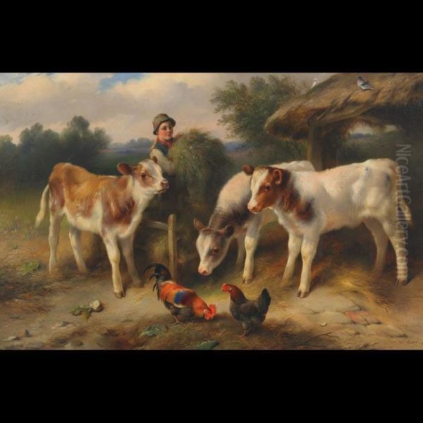 The Home Farm Oil Painting by Walter Hunt