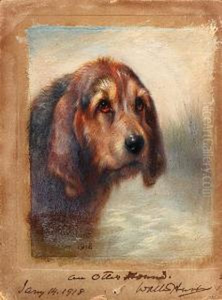 The Celebrated Otter Hound 'pilot' Oil Painting by Walter Hunt