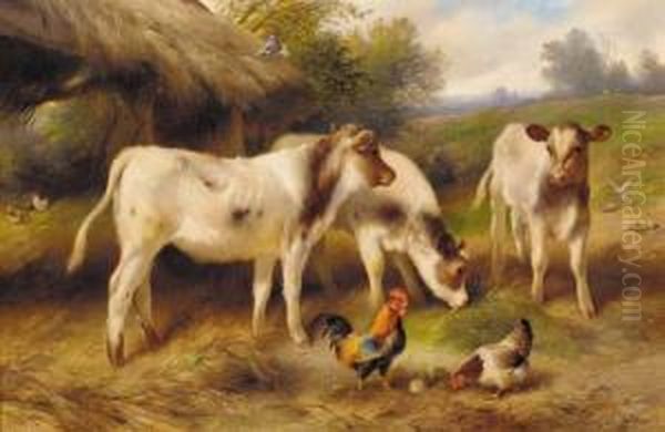 Feeding Time Oil Painting by Walter Hunt