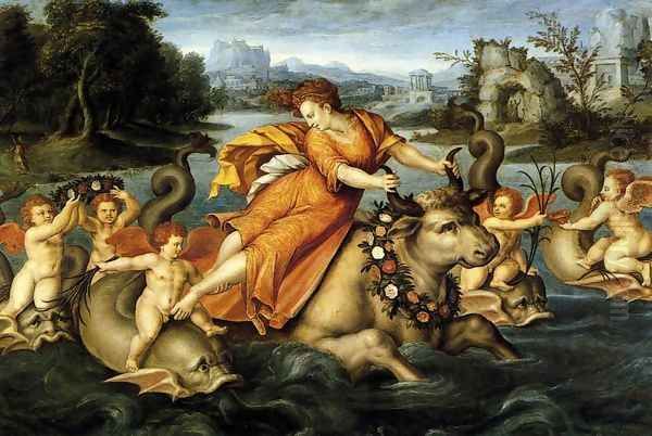 The Rape of Europa c. 1550 Oil Painting by Jean the Elder Cousin